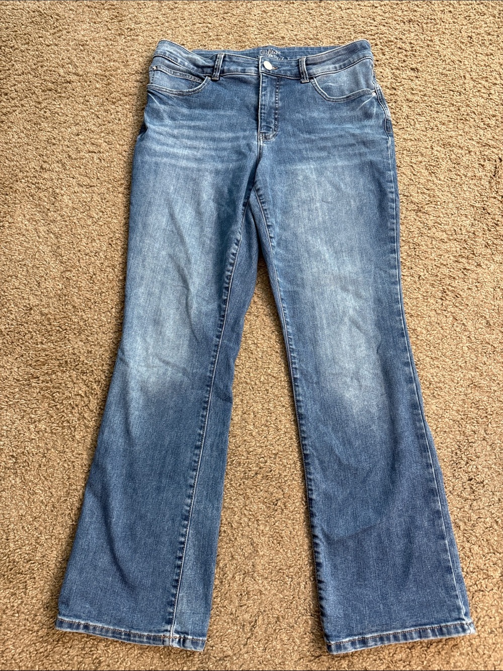 Maurices Everflex High Rise Curvy Medium Blue Flare Jeans